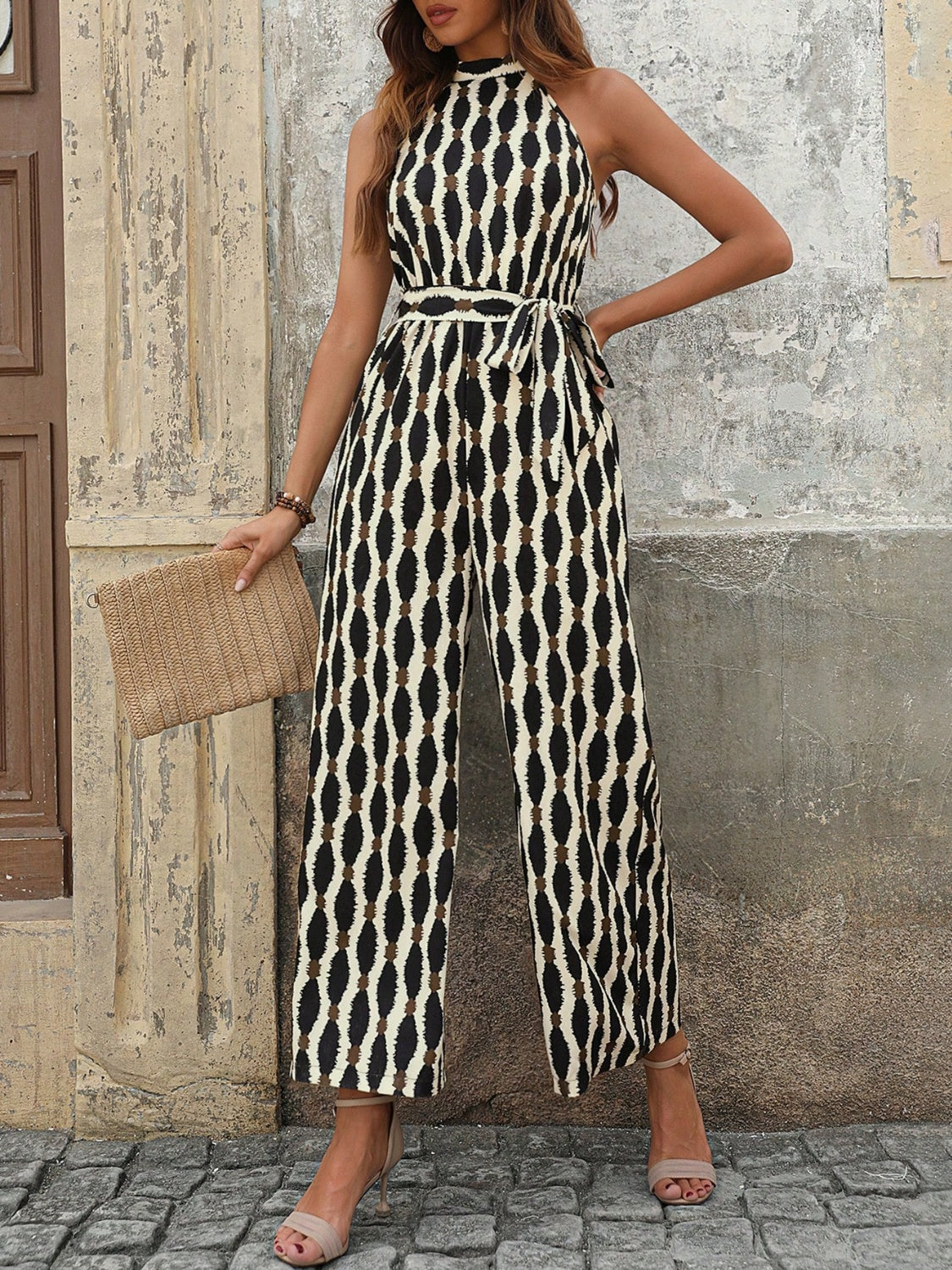 Stilla | Printed Græsk Hals Jumpsuit