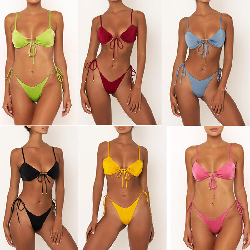 Dame Triangel-Bikini-Sæt med justerbare snoretræk og fashionable Leo-design Stilla