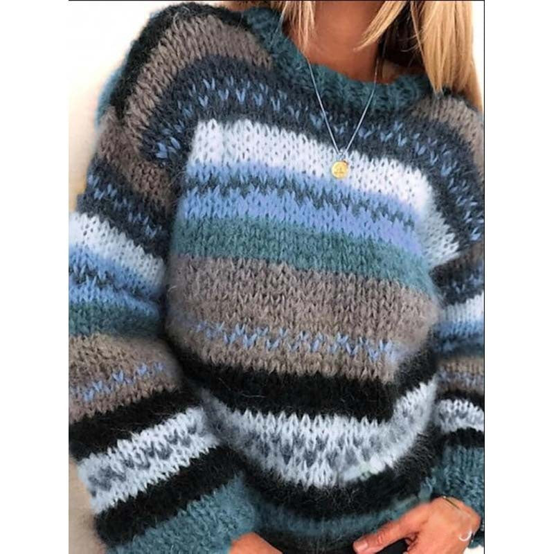 Stilla | Flerfarvet strik sweater til damer