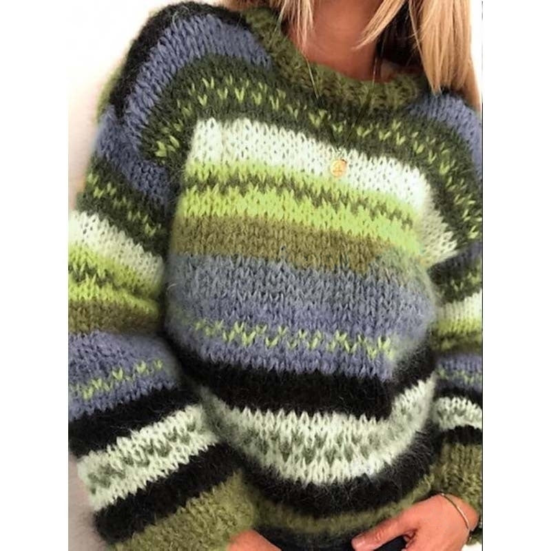 Stilla | Flerfarvet strik sweater til damer