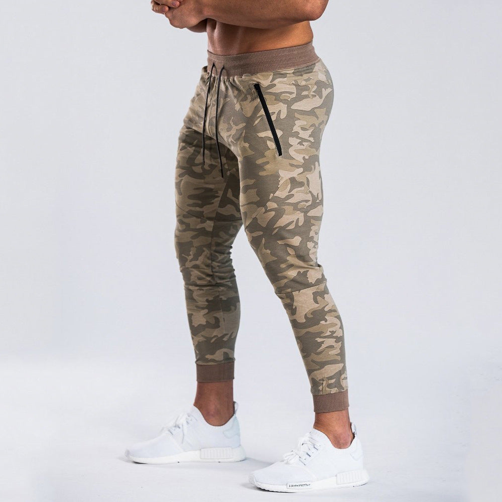 Herrer Sporty Cargo Bukser med moderne Camouflage-Mønster og elastisk Talje Stilla