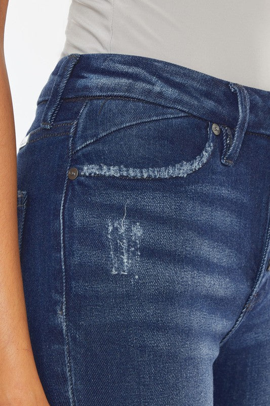 Stilla | Rise Piecing Detail Super Skinny Jeans