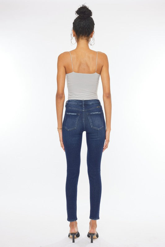 Stilla | Rise Piecing Detail Super Skinny Jeans