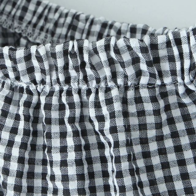 Stilla | lagdelt gingham midiskirt med flæsedetaljer