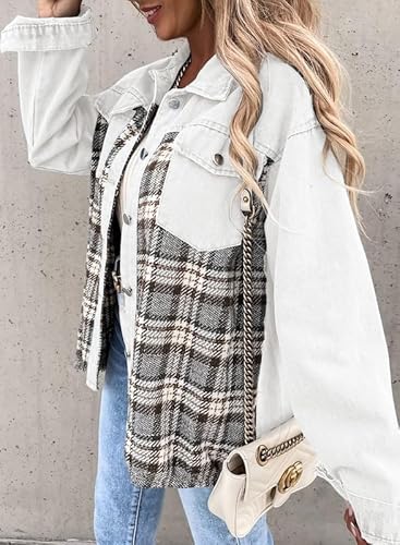 Stilla | Plaid Cotton Jacket Til Kvinder Boyfriend Overstørrelse Fit