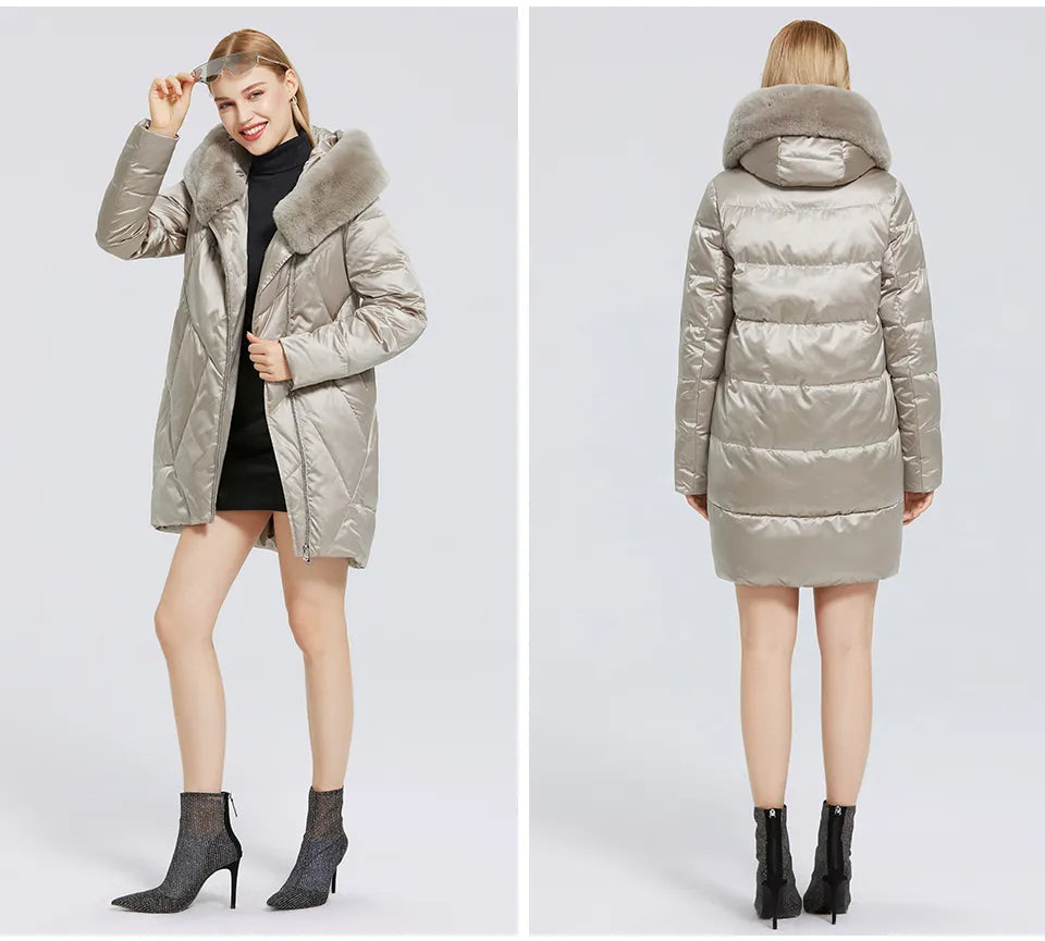 Stilla | Elegant og Trendy Kvalitetsfrakke Med Kuns pels Til Damer
