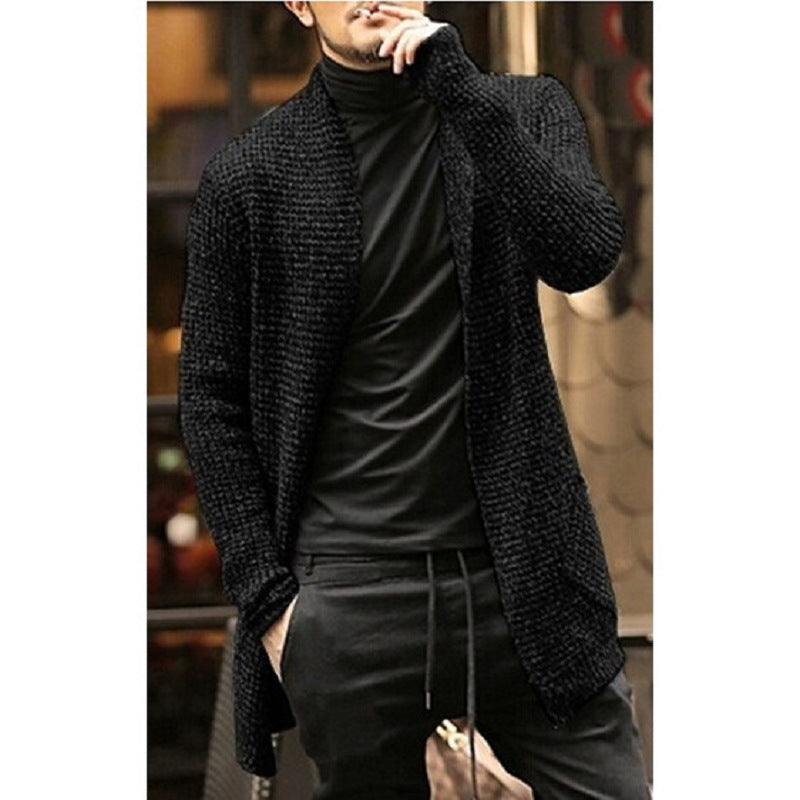 Herrer casual cardigan i groft strik Stilla