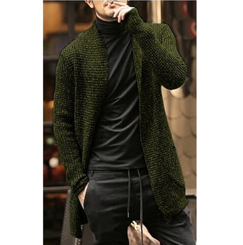 Herrer casual cardigan i groft strik Stilla
