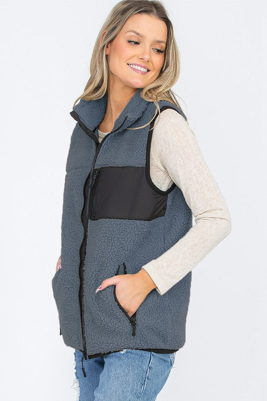 Stilla | Kvinders Sherpa Fleece Vest Top Jakke