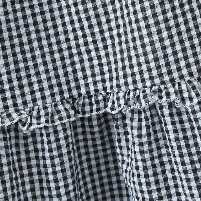 Stilla | lagdelt gingham midiskirt med flæsedetaljer