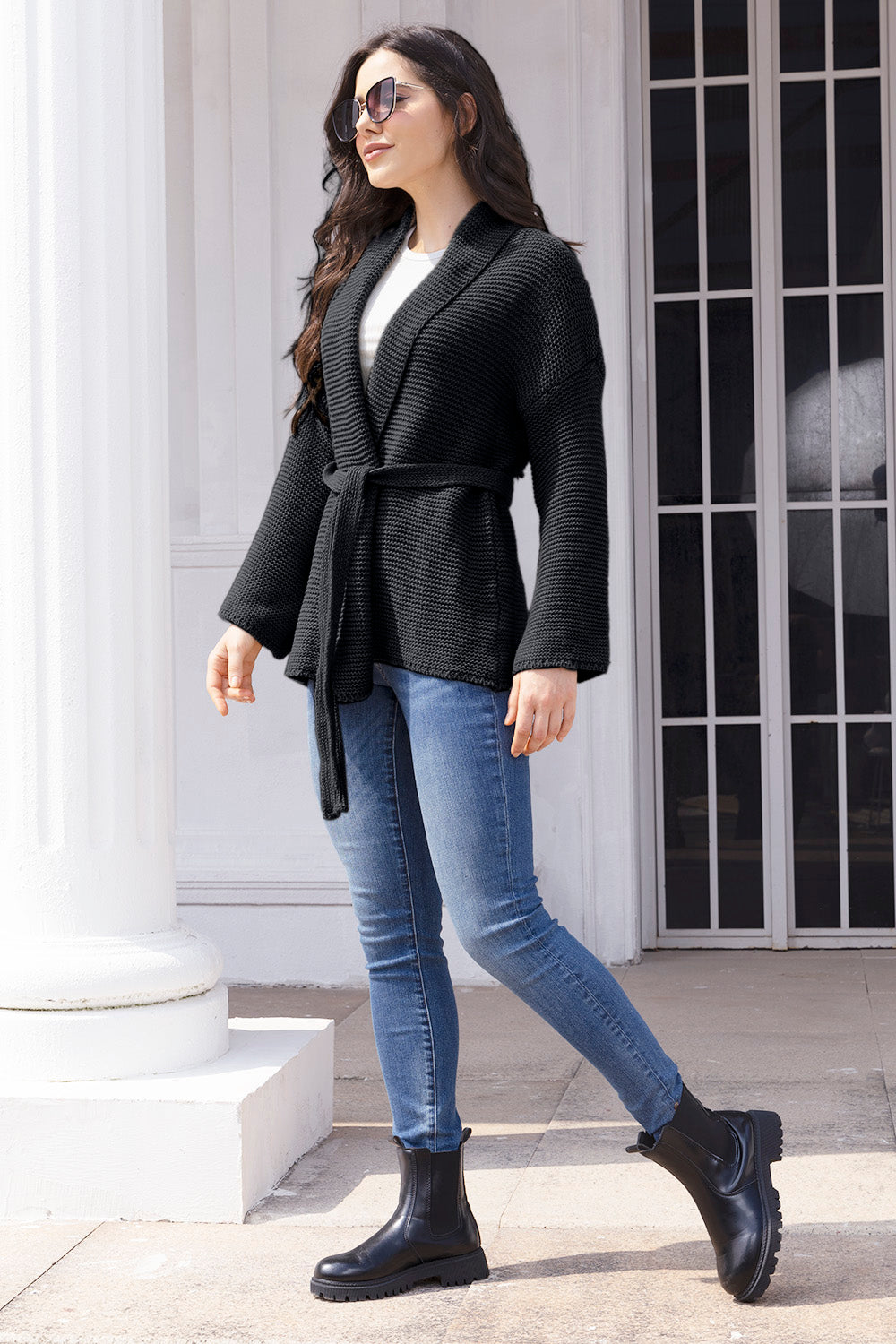 Stilla | Åben Front Langærmet Cardigan
