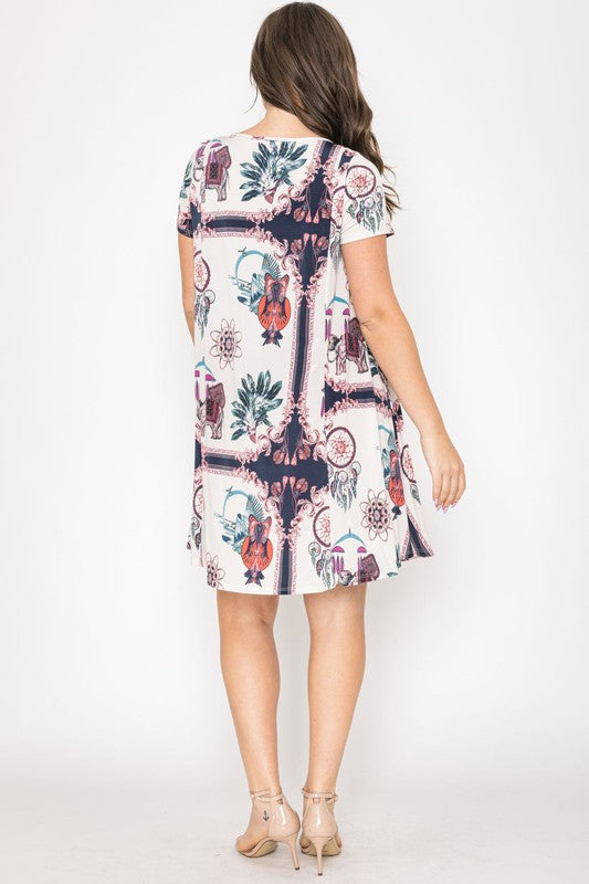 Stilla | Drømmefanger Print Shift Kjole
