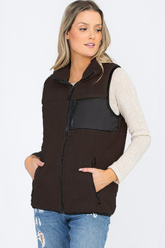 Stilla | Kvinders Sherpa Fleece Vest Top Jakke