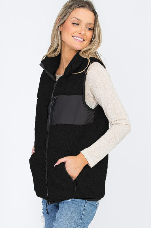 Stilla | Kvinders Sherpa Fleece Vest Top Jakke