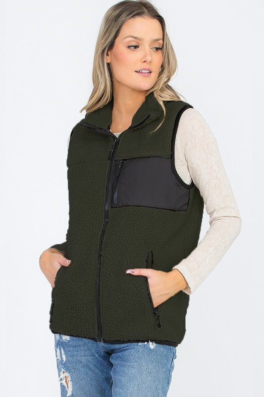 Stilla | Kvinders Sherpa Fleece Vest Top Jakke