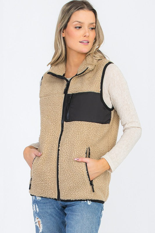 Stilla | Kvinders Sherpa Fleece Vest Top Jakke