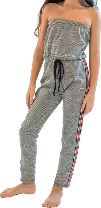 Stilla | Plaid Stripe Side Jumpsuit