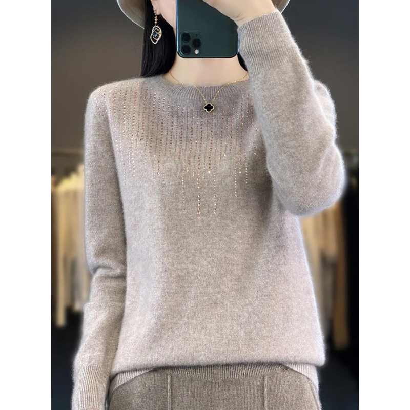 Stilla | Dame sweater i strik med glitrende detaljer