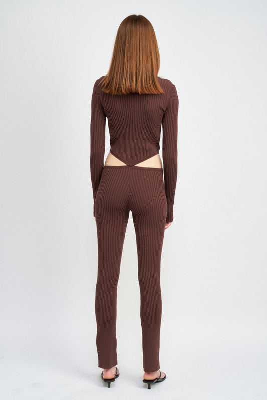 Stilla | Ærme Knaprys Jumpsuit Med Sideudskæringer