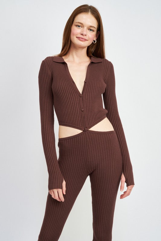Stilla | Ærme Knaprys Jumpsuit Med Sideudskæringer