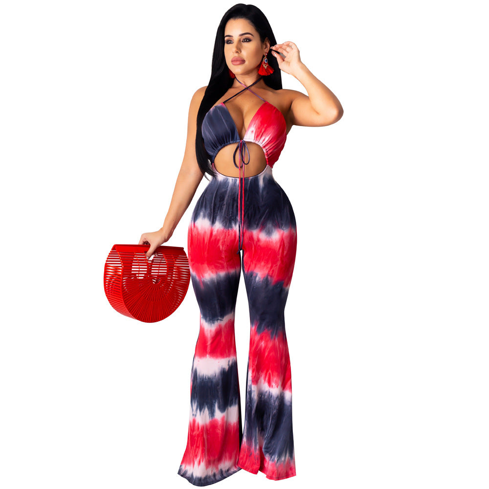 Dame Elegant Jumpsuit med dyb V-udskæring og Cut-Out-detaljer Stilla