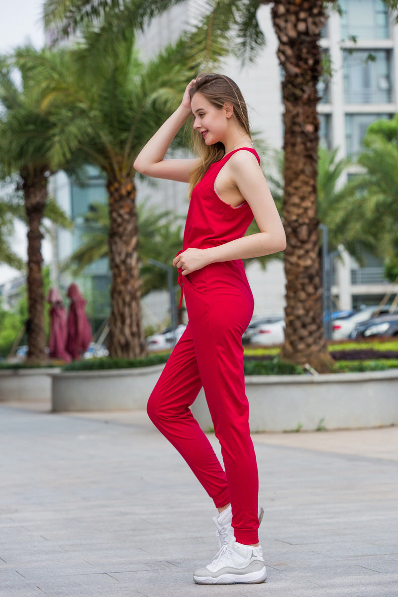 Dame jumpsuit med justerbar snor og sidelommer Stilla