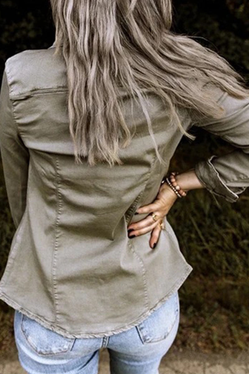 Stilla | Moderne, Sexet Strikjakke Til Voksne, Med Omkrølbar Krave, Lange Ærmer, Normale Jeans