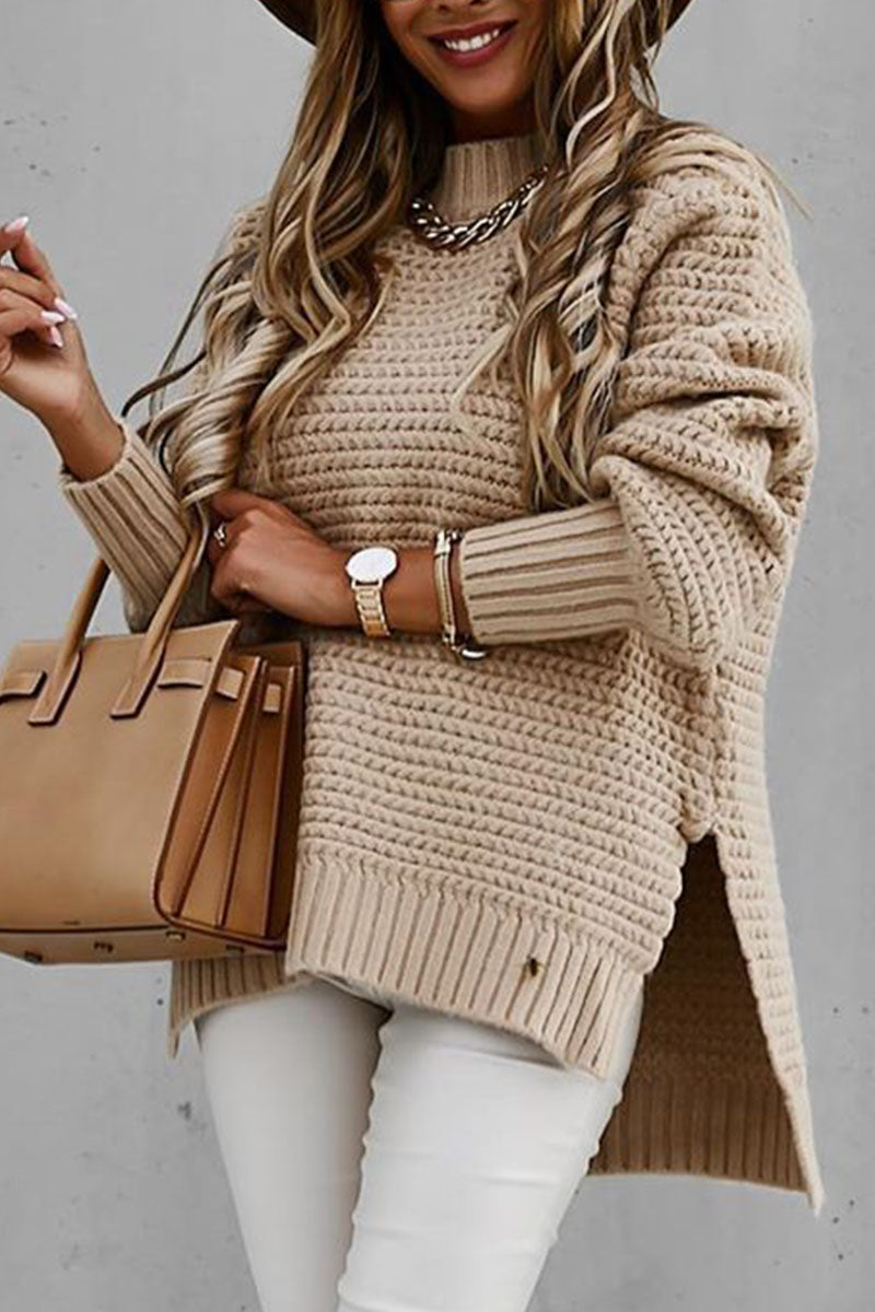 Stilla | Fashion Street Pullover Med Rund halsudskæring Ensfarvet Med Slids