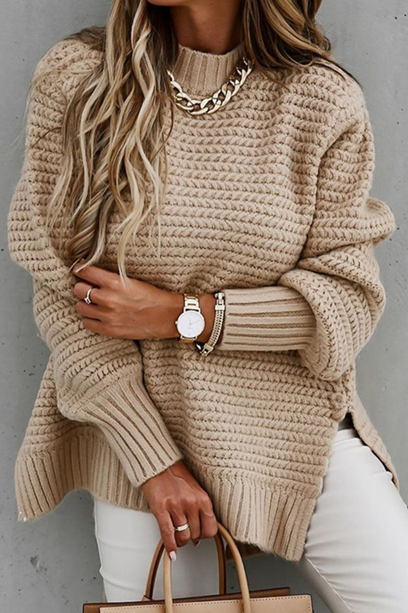 Stilla | Fashion Street Pullover Med Rund halsudskæring Ensfarvet Med Slids