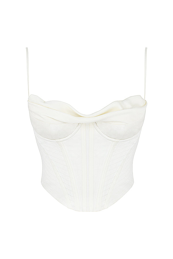 Stilla | Ivory Satin Draperet Korset