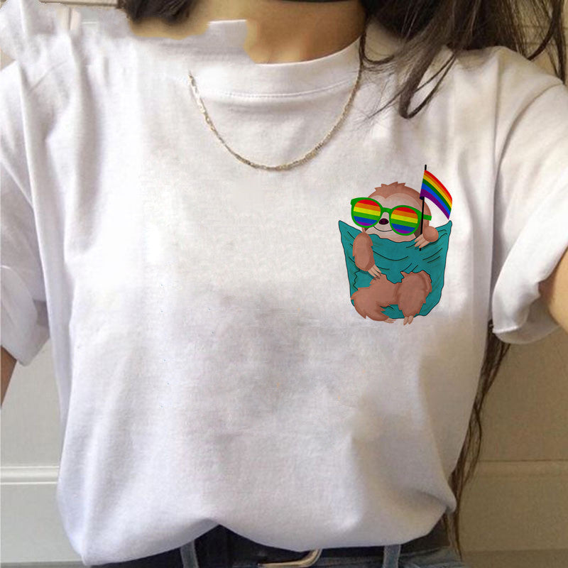 Stilla | Kawaii Sloth Printed T|shirt
