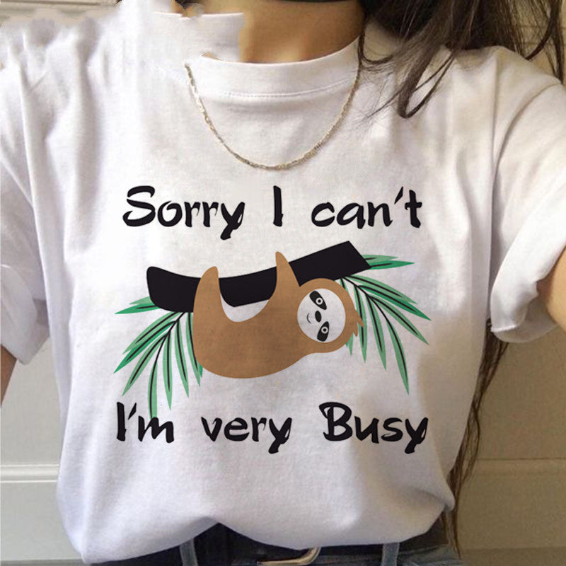 Stilla | Kawaii Sloth Printed T|shirt