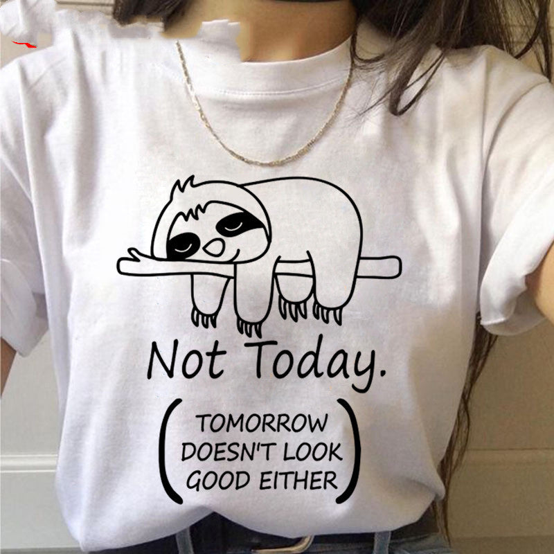 Stilla | Kawaii Sloth Printed T|shirt