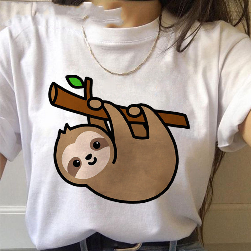 Stilla | Kawaii Sloth Printed T|shirt