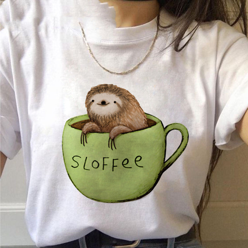 Stilla | Kawaii Sloth Printed T|shirt