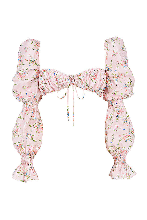 Stilla | Pink Blomstret Bralette Top