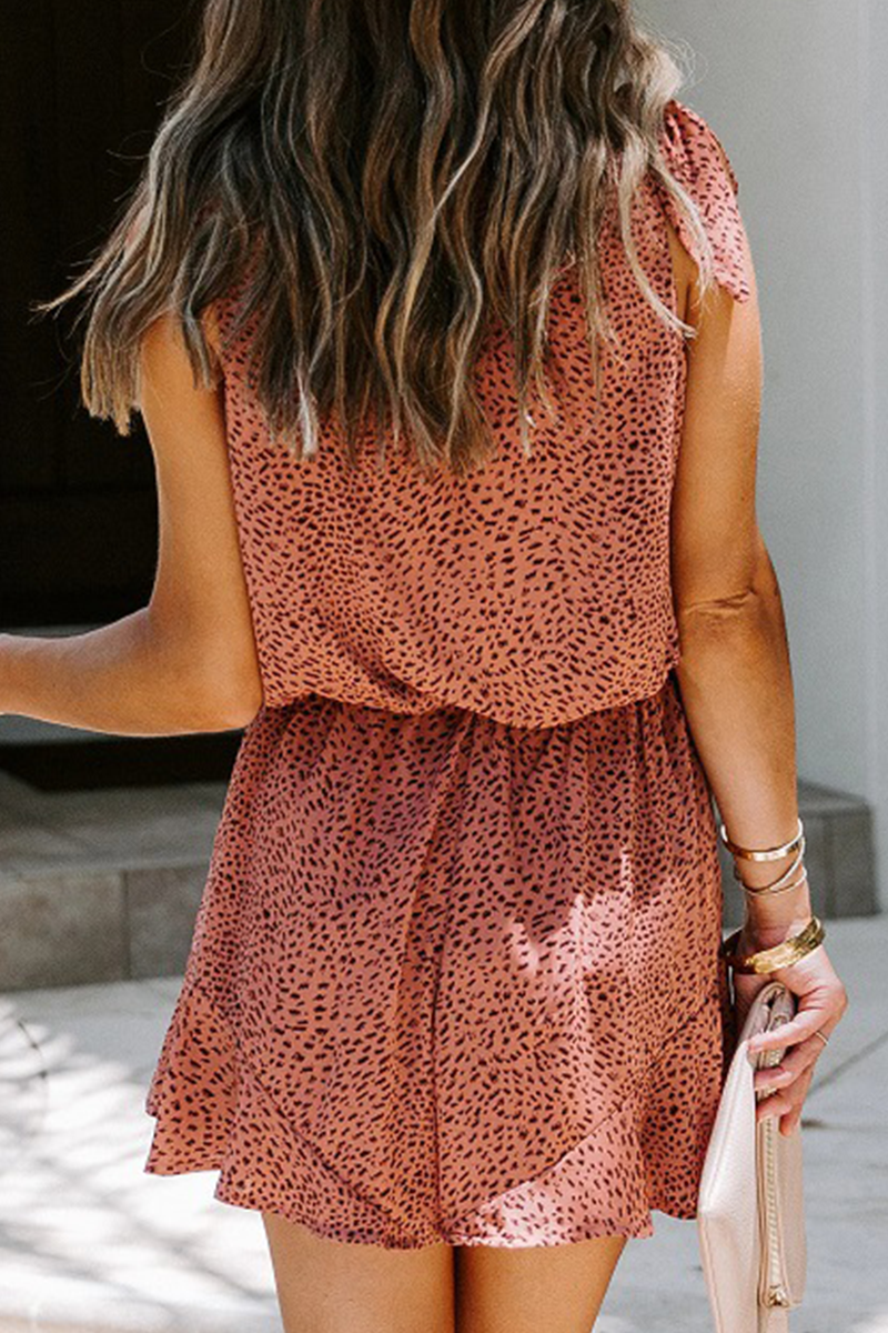 Stilla | Afslappet Print Patchwork Strop Design U Hals Løse Jumpsuits