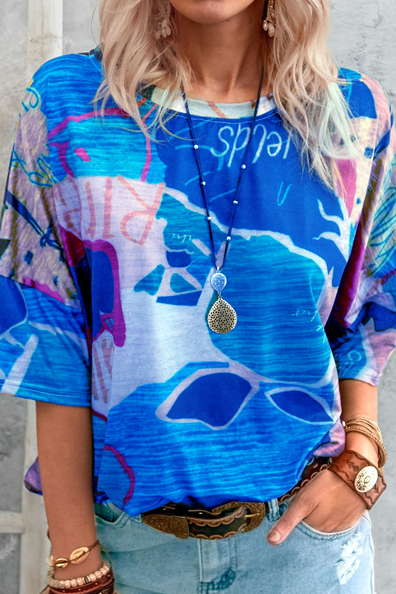 Stilla | Grundlæggende Street Print Rundhals T-shirts