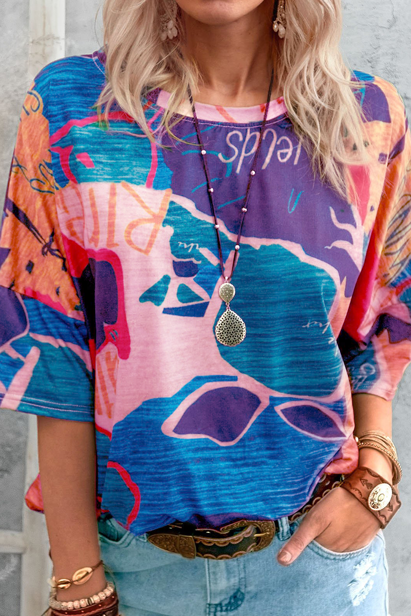 Stilla | Grundlæggende Street Print Rundhals T-shirts