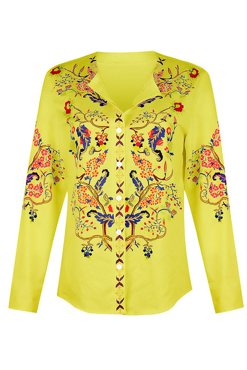Stilla | Bluser Med Ståkrave Patchwork Tryk Gade Mode