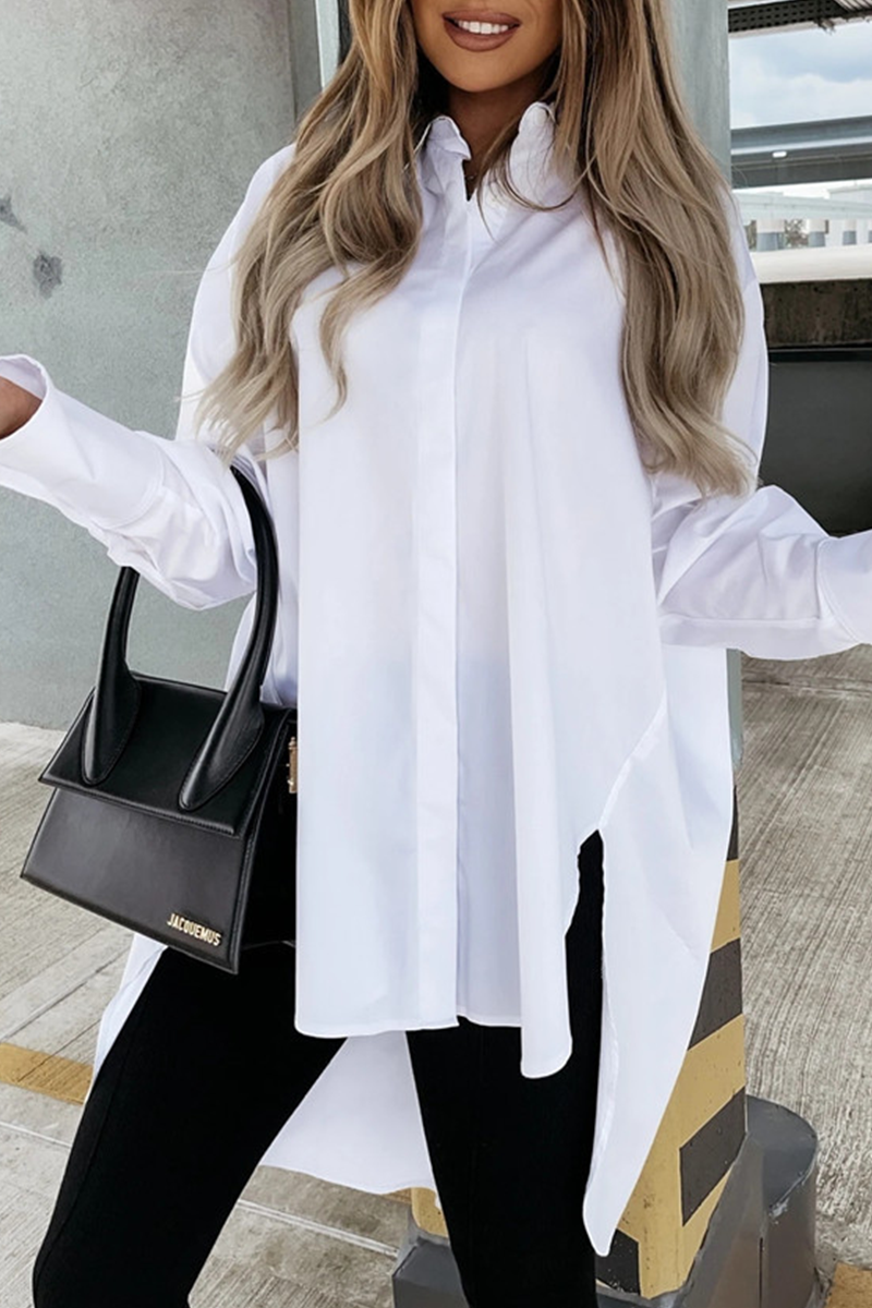Stilla | Casual bluser med asymmetrisk krave og fast sløjfe