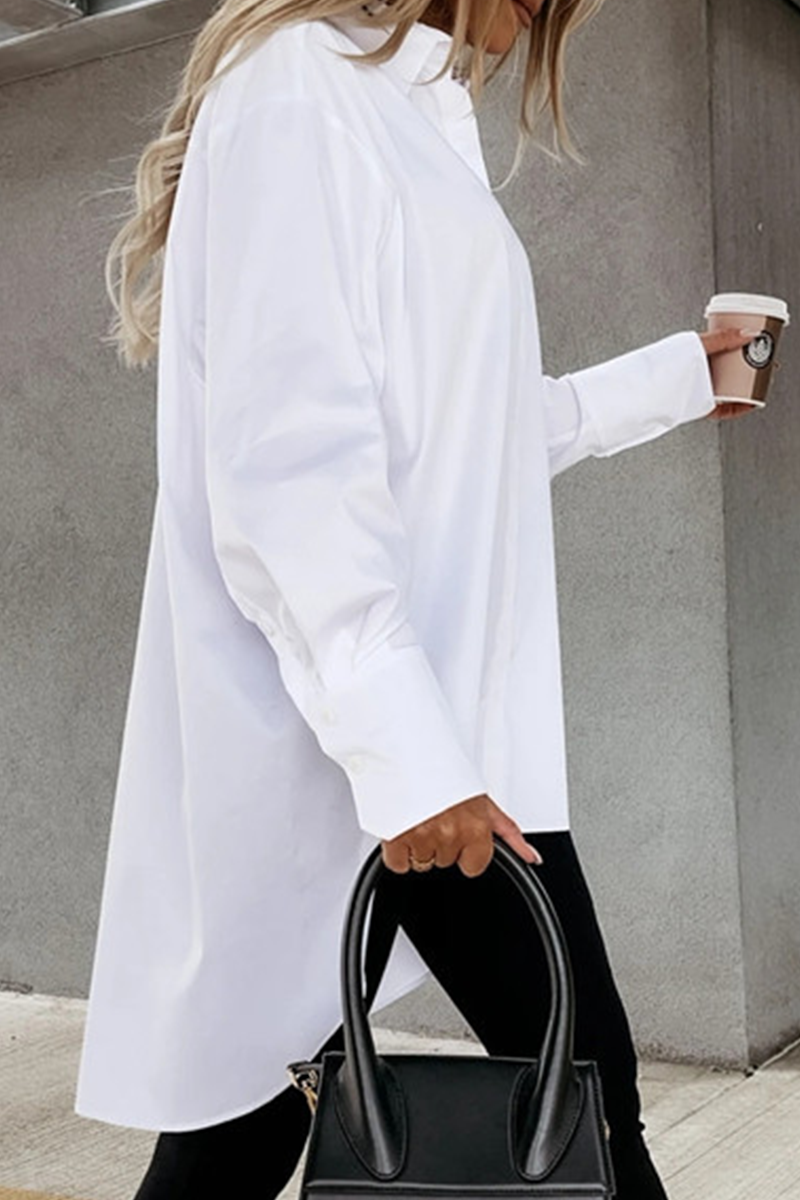 Stilla | Casual bluser med asymmetrisk krave og fast sløjfe