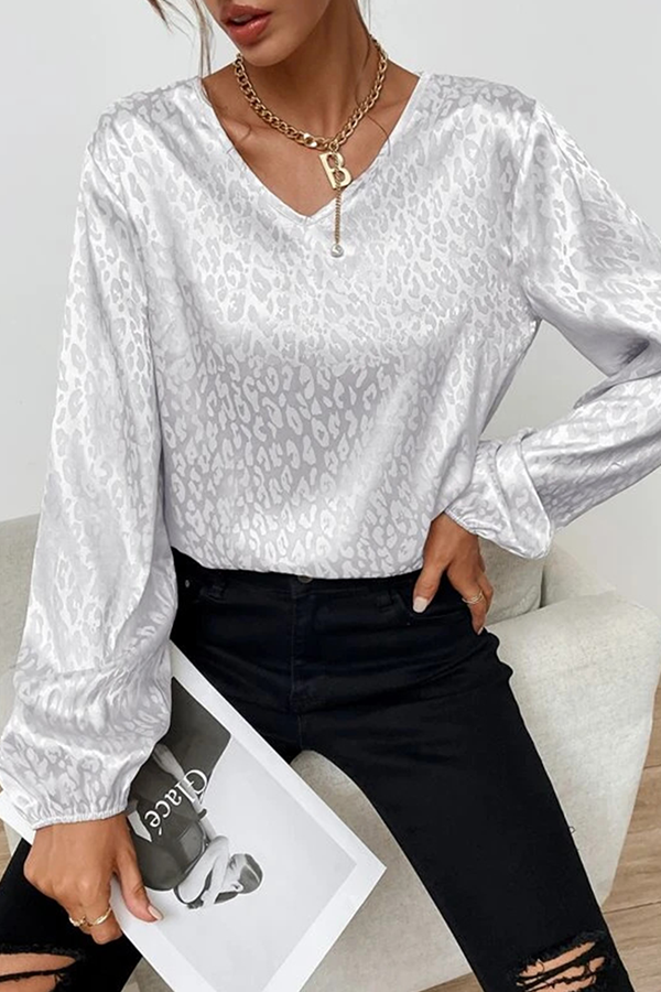 Stilla | Elegante Patchwork Basics Bluser Med V-udskæring