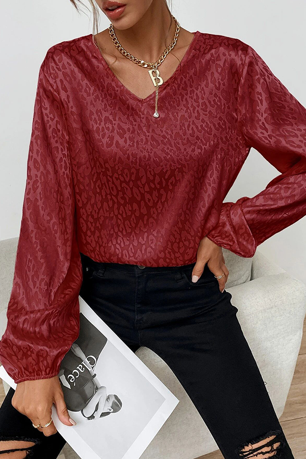 Stilla | Elegante Patchwork Basics Bluser Med V-udskæring
