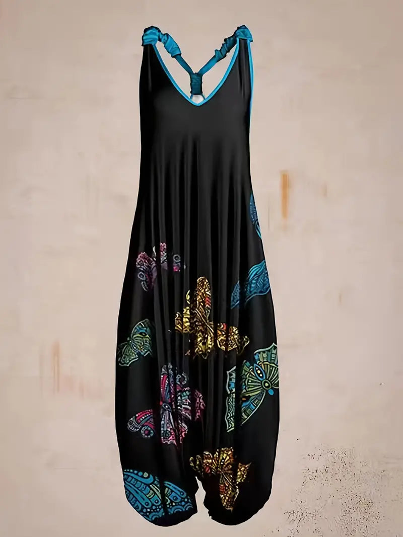 Stilla | All Over Print V-udskæring Jumpsuit