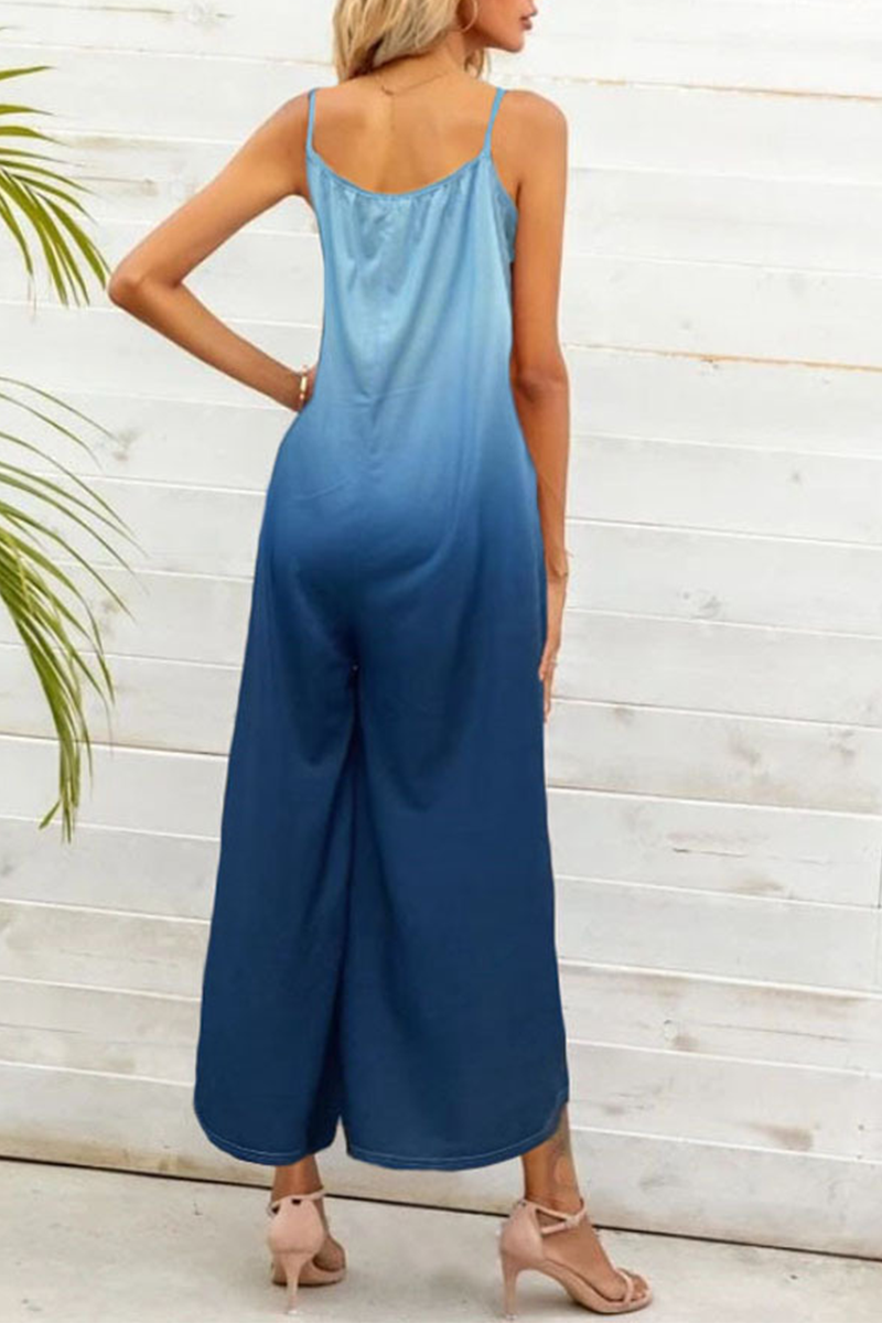 Stilla | Mode Gradual Change Joint Spaghetti Strap Straight Jumpsuits
