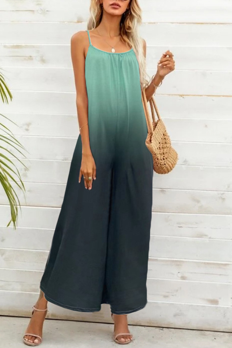 Stilla | Mode Gradual Change Joint Spaghetti Strap Straight Jumpsuits