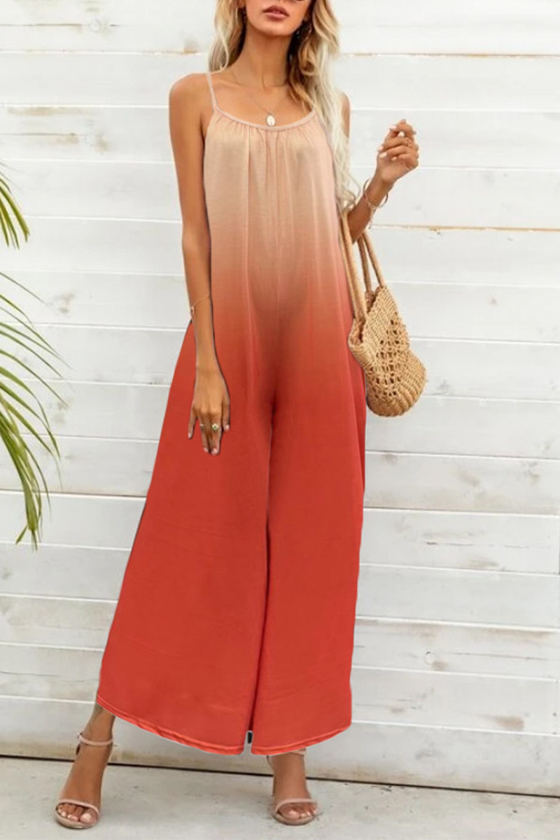 Stilla | Mode Gradual Change Joint Spaghetti Strap Straight Jumpsuits
