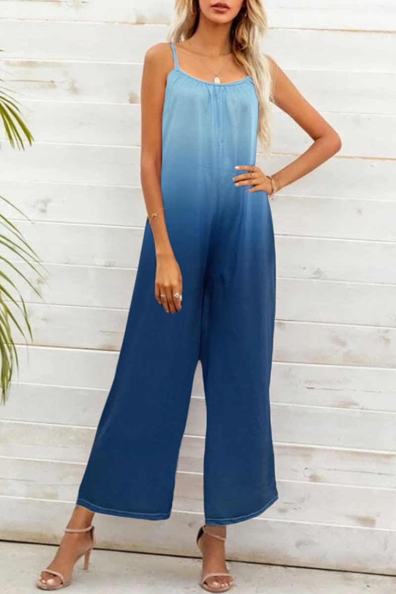 Stilla | Mode Gradual Change Joint Spaghetti Strap Straight Jumpsuits