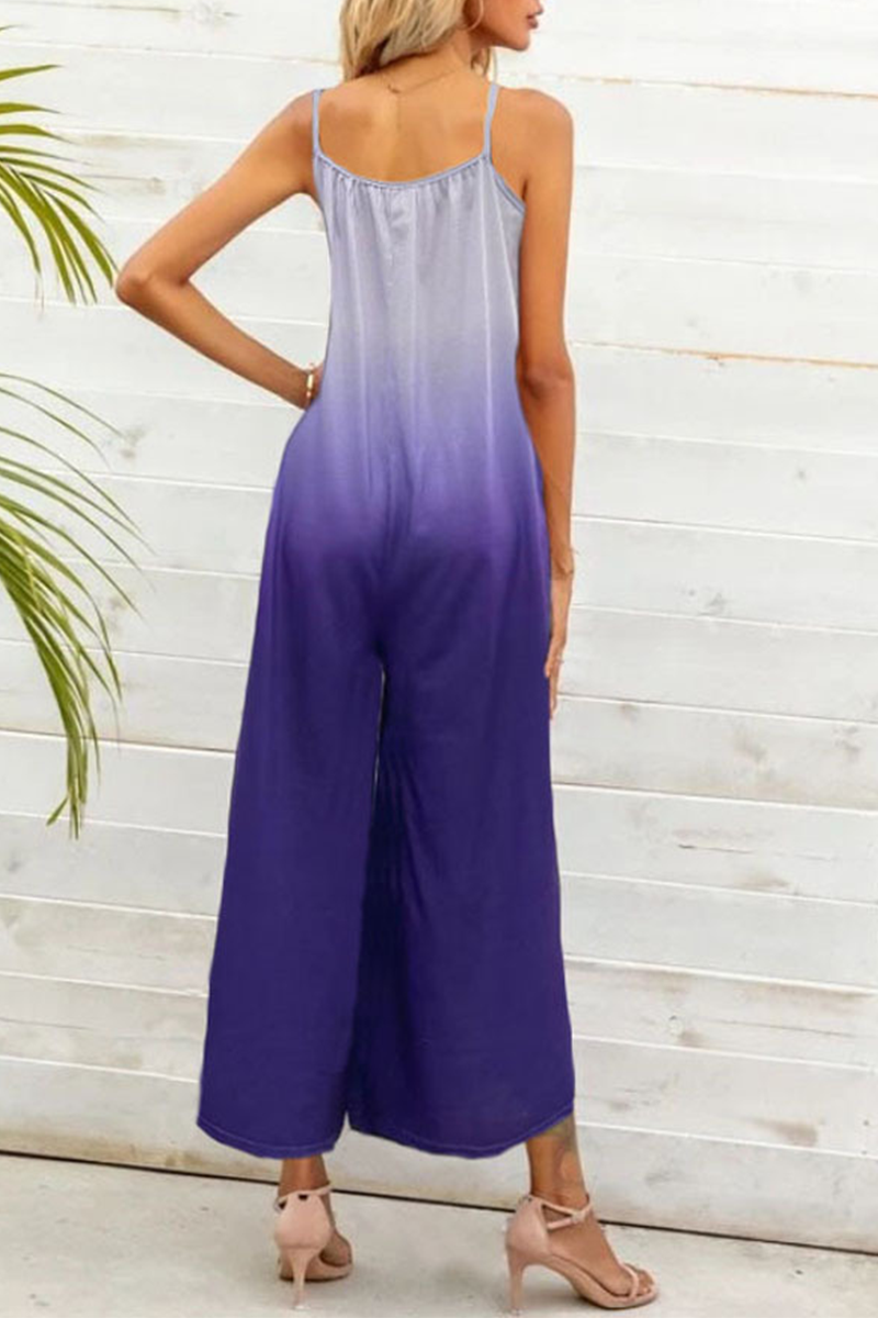 Stilla | Mode Gradual Change Joint Spaghetti Strap Straight Jumpsuits